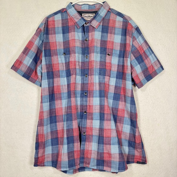 Flag & Anthem Other - Flag Anthem Button Down Shirt Mens XXL‎ Plaid Relaxed Americana